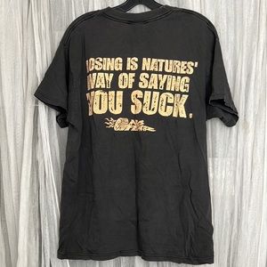 ⭐️ No Fear Vtg black short sleeve tee Losing is Natures Way of Saying You suck L
